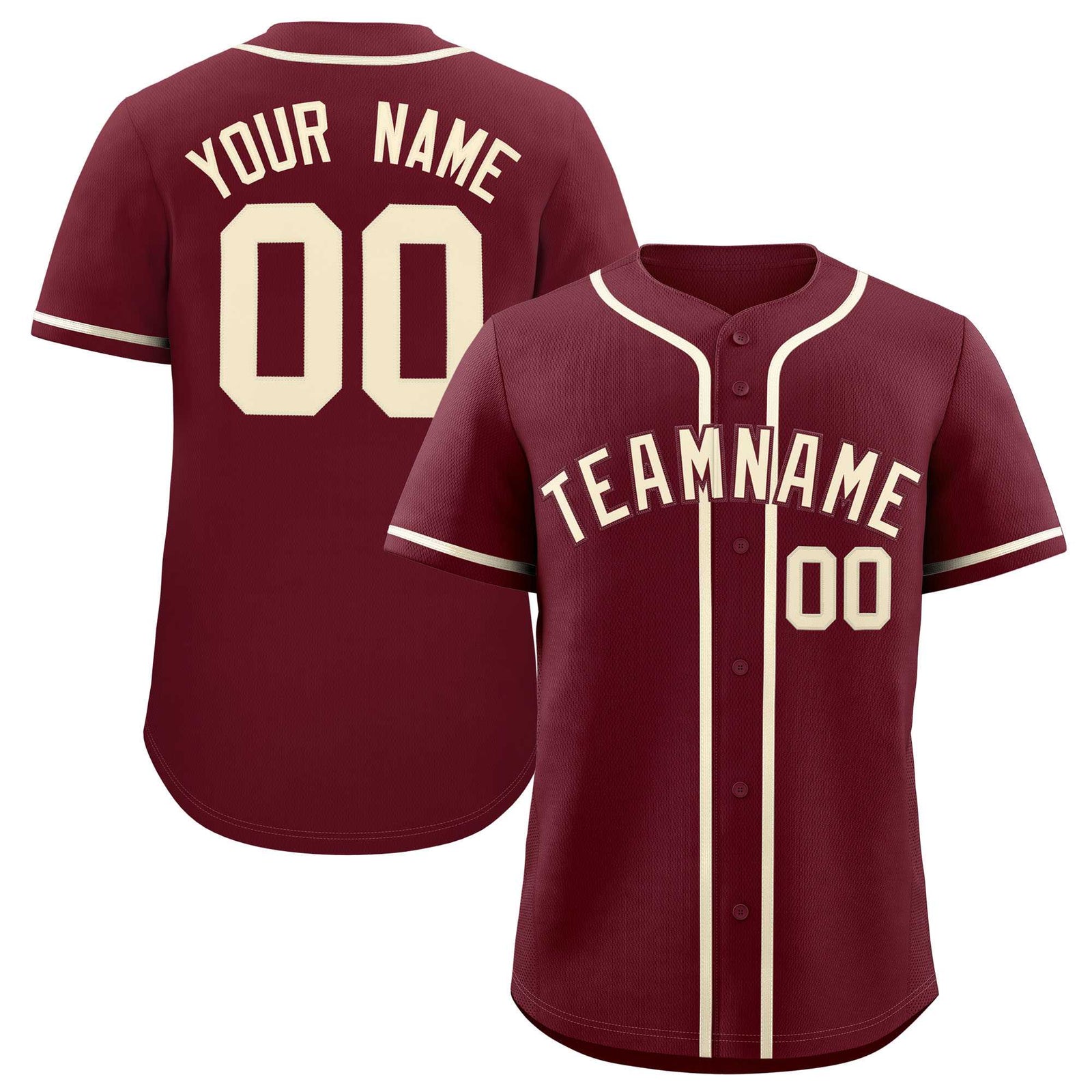Custom Maroon Classic Style Authentic Baseball Jersey