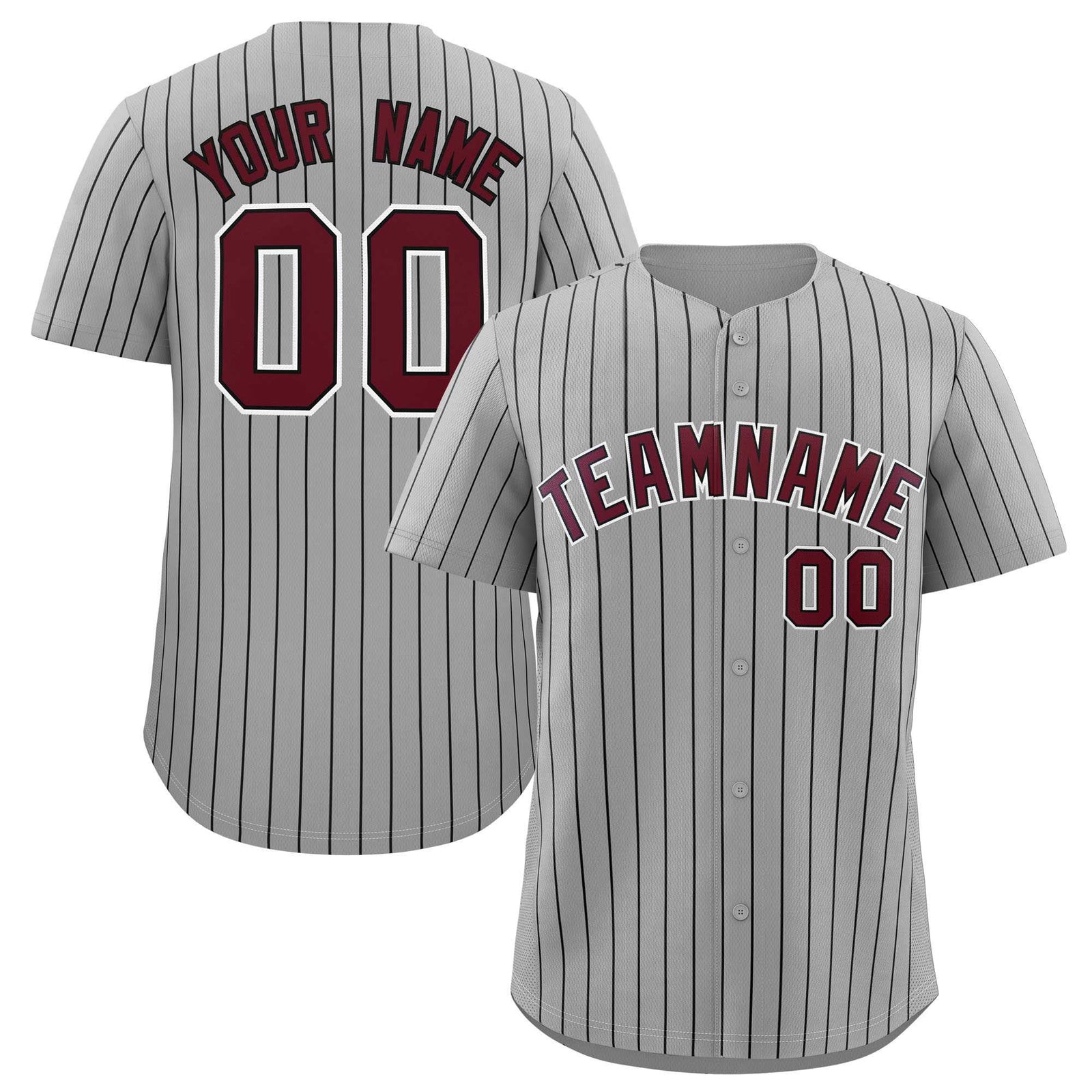 Custom Gray Black Stripe Fashion Authentic Baseball Jersey