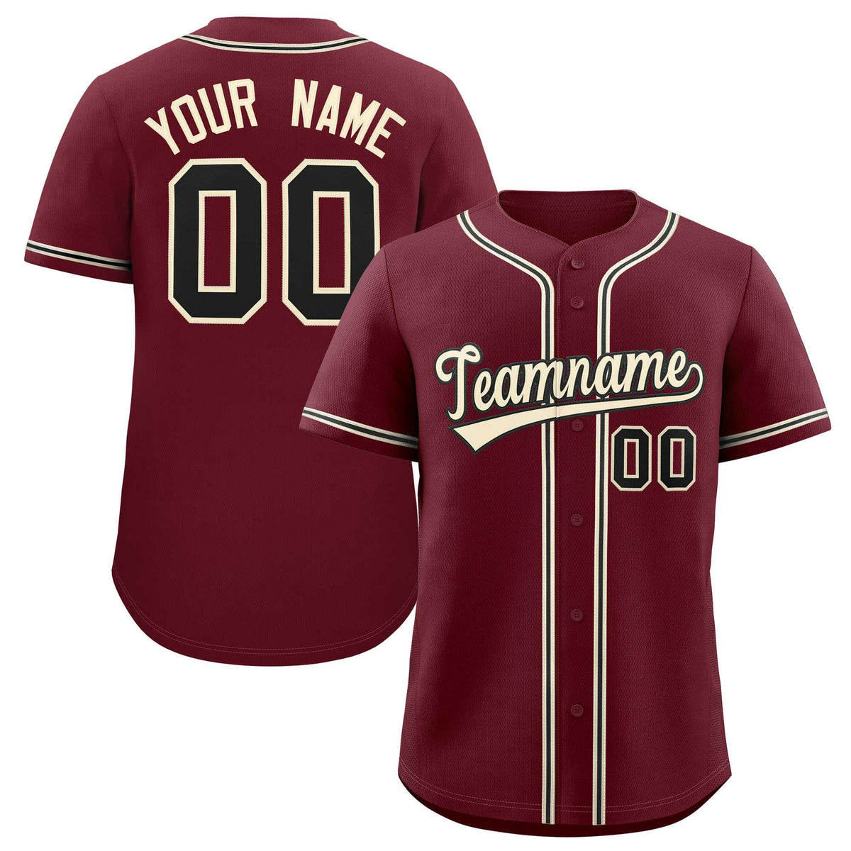 Custom Maroon Classic Style Authentic Baseball Jersey