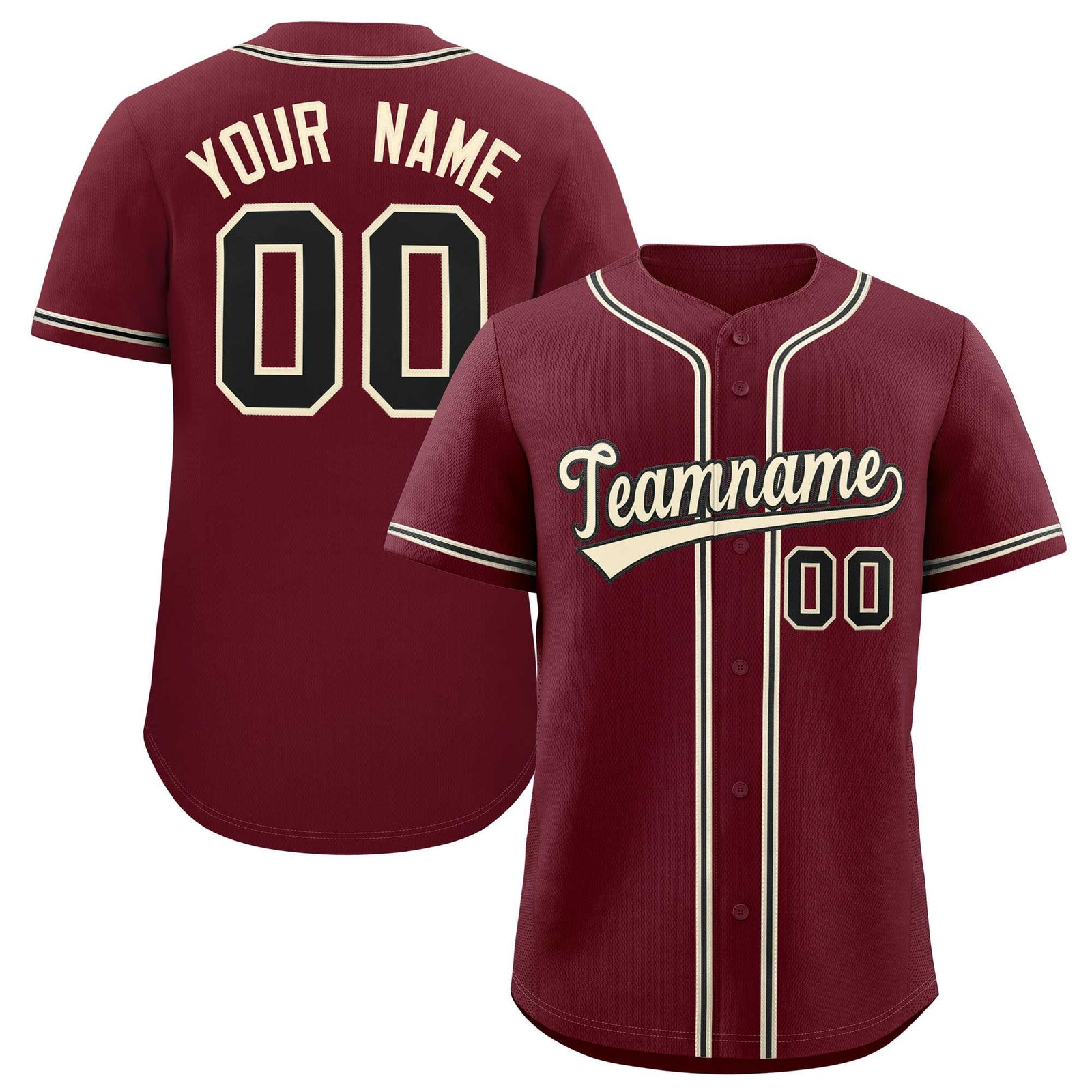 Custom Maroon Classic Style Authentic Baseball Jersey