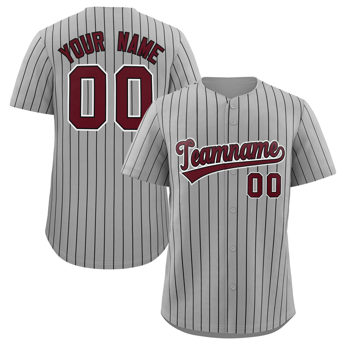 Custom Gray Black Stripe Fashion Authentic Baseball Jersey