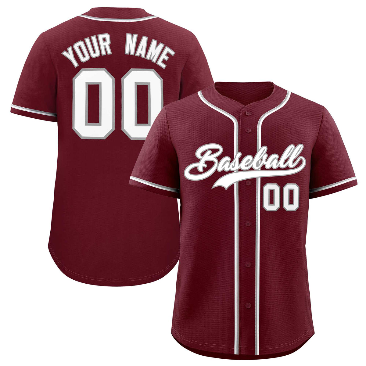 Custom Maroon Classic Style Authentic Baseball Jersey