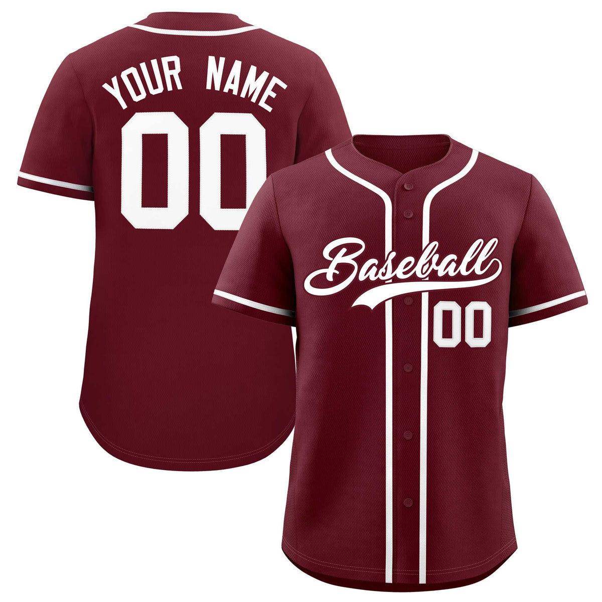 Custom Maroon Classic Style Authentic Baseball Jersey