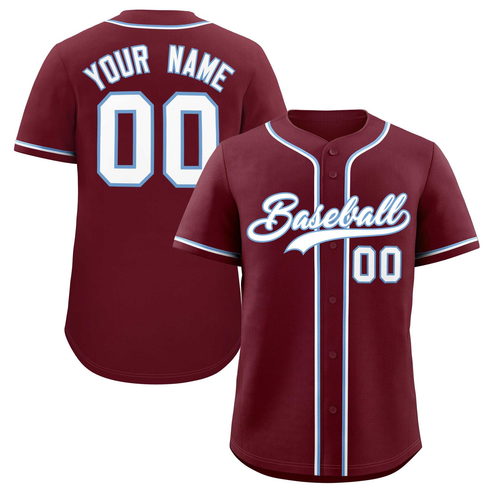 Custom Maroon Classic Style Authentic Baseball Jersey