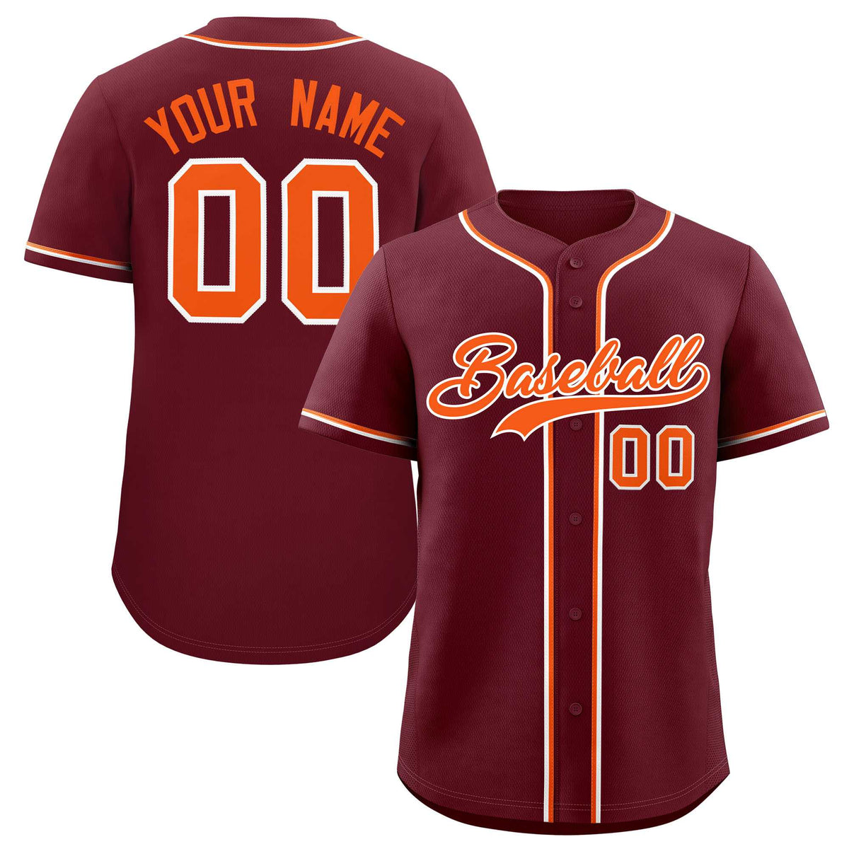 Custom Maroon Classic Style Authentic Baseball Jersey