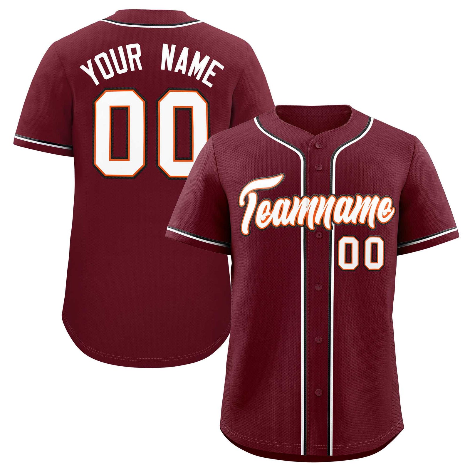 Custom Maroon Classic Style Authentic Baseball Jersey