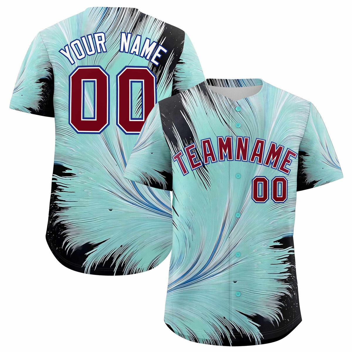 Custom Crimson White Fluid Feather Graffiti Pattern Authentic Baseball Jersey