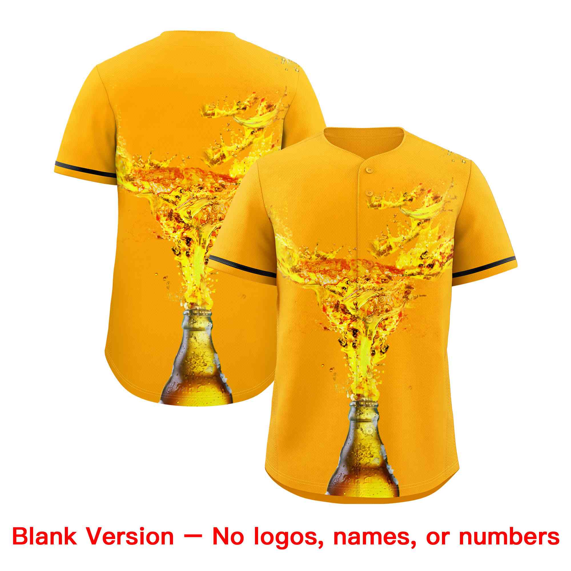 Custom Yellow Black National Beer Day Personalized Beer Pattern Baseball Jersey | Suitable For Groups Or Parties | KXKSHOP