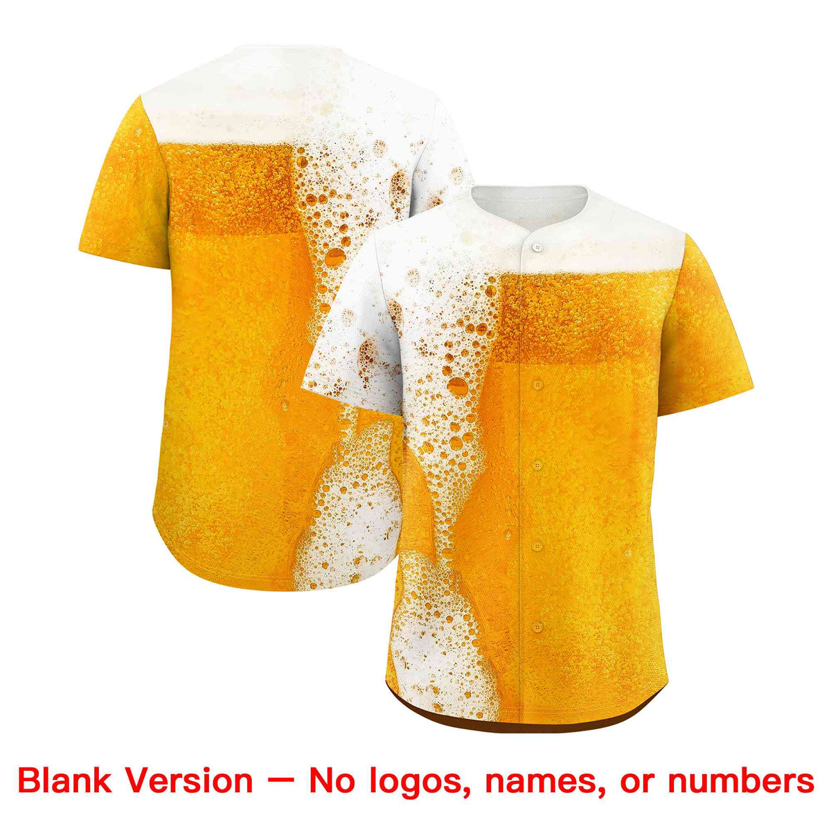 Custom Orange White National Beer Day Personalized Beer Pattern Baseball Jersey | Suitable For Groups Or Parties | KXKSHOP
