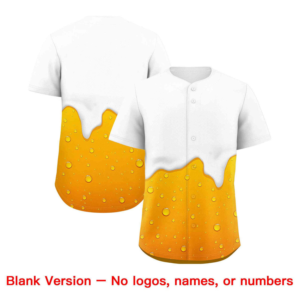 Custom Orange White National Beer Day Personalized Beer Pattern Baseball Jersey | Suitable For Groups Or Parties | KXKSHOP
