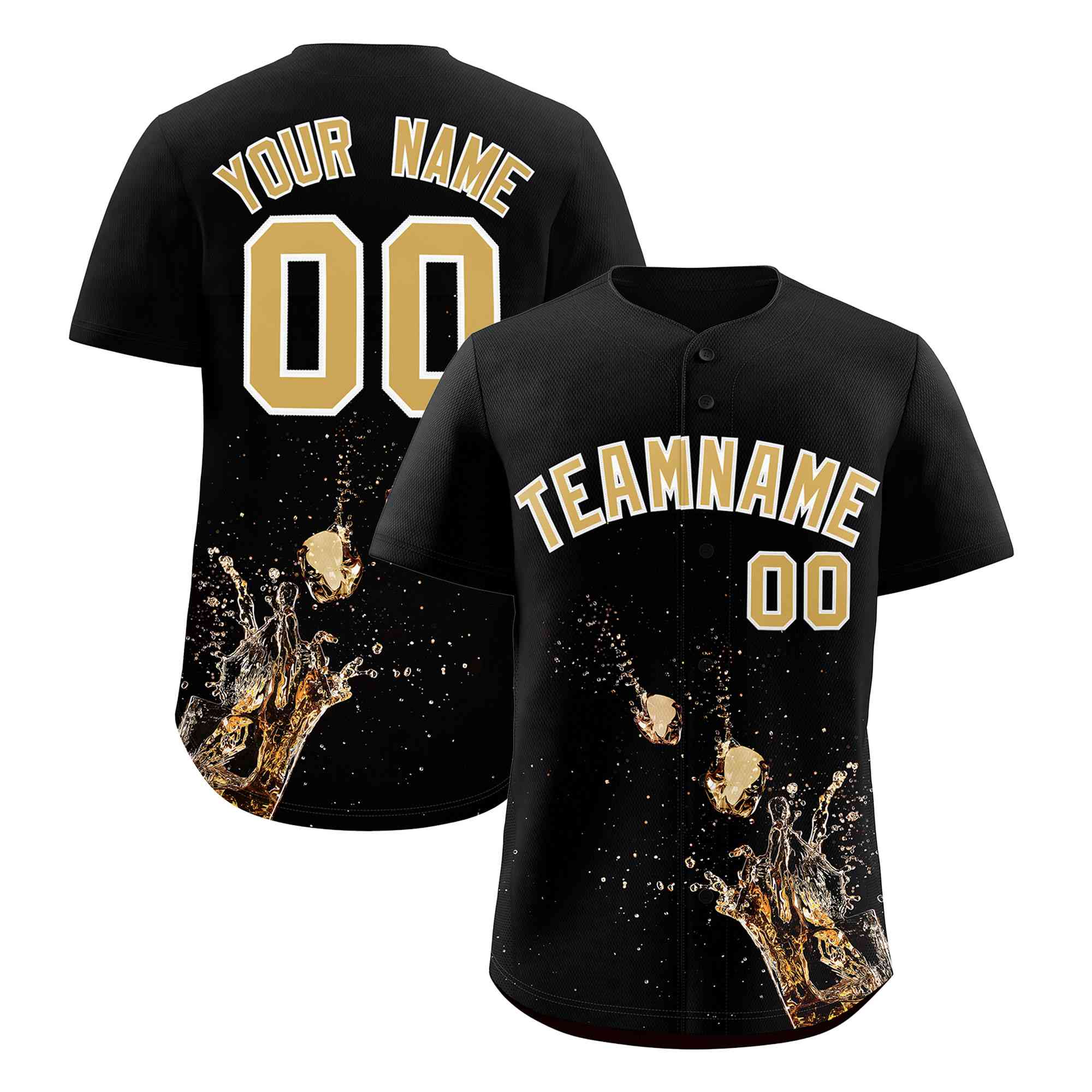 Custom Black National Beer Day Personalized Beer Pattern Baseball Jersey | Suitable For Groups Or Parties | KXKSHOP