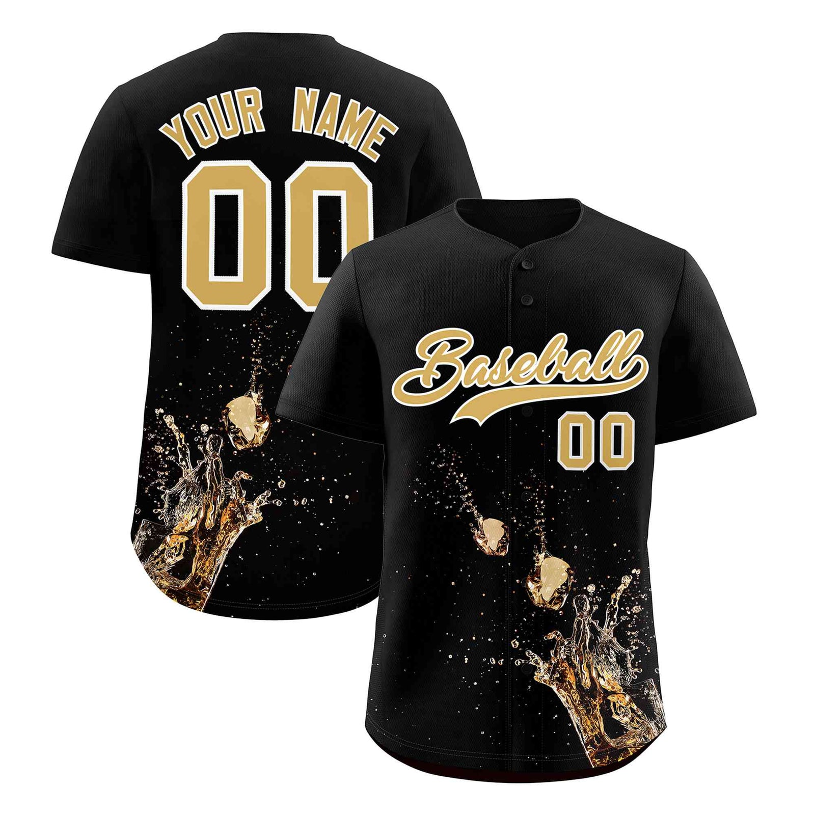 Custom Black National Beer Day Personalized Beer Pattern Baseball Jersey | Suitable For Groups Or Parties | KXKSHOP