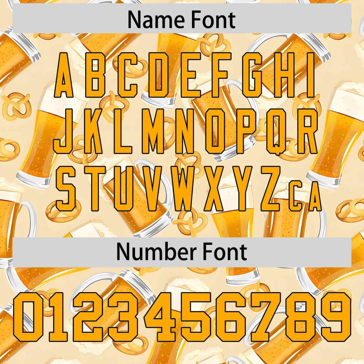 Custom Cream Orange National Beer Day Personalized Beer Pattern Baseball Jersey | Suitable For Groups Or Parties | KXKSHOP