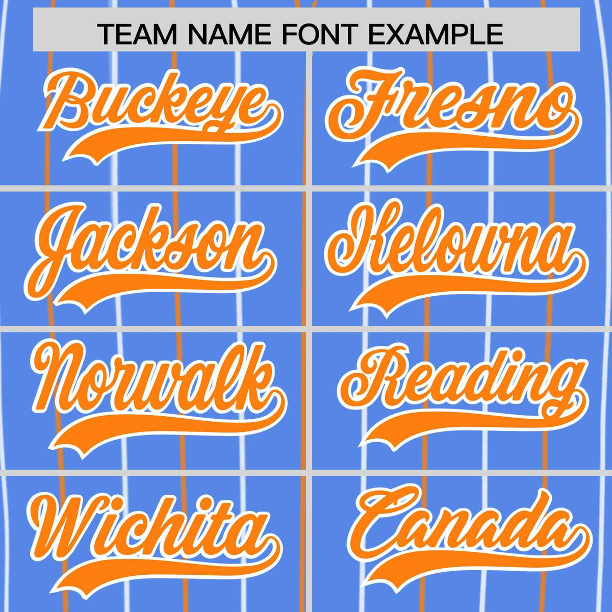 Custom Powder Blue Orange and White Bi-Color Stripes Fashion Authentic Baseball Jersey