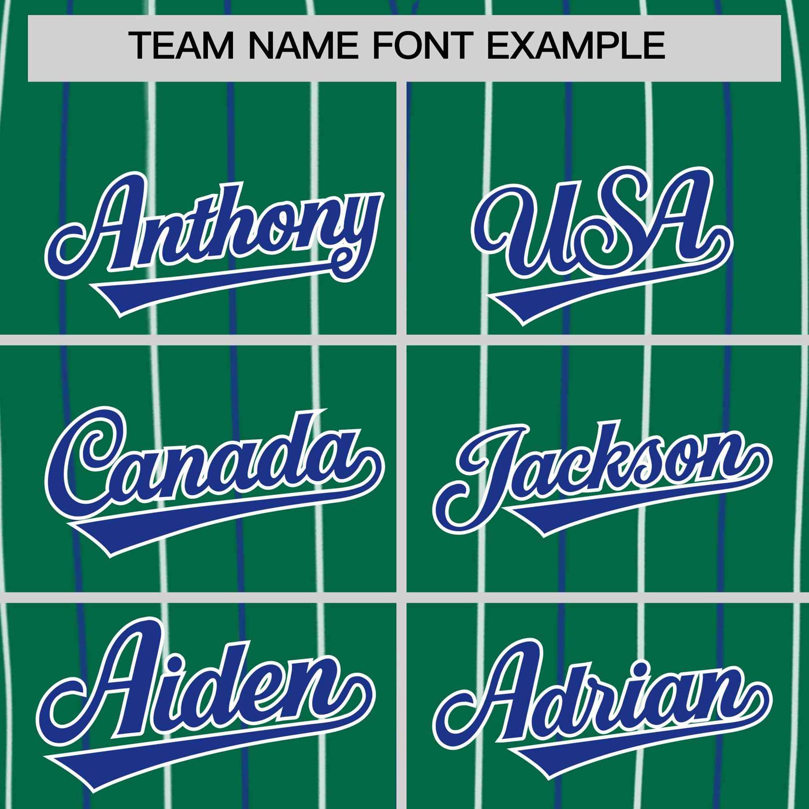 Custom Kelly Green Royal and White Bi-Color Stripes Fashion Authentic Baseball Jersey