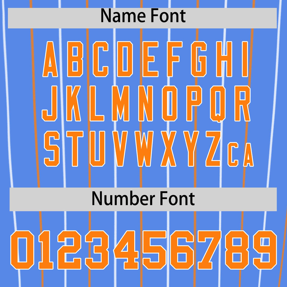 Custom Powder Blue Orange and White Bi-Color Stripes Fashion Authentic Baseball Jersey