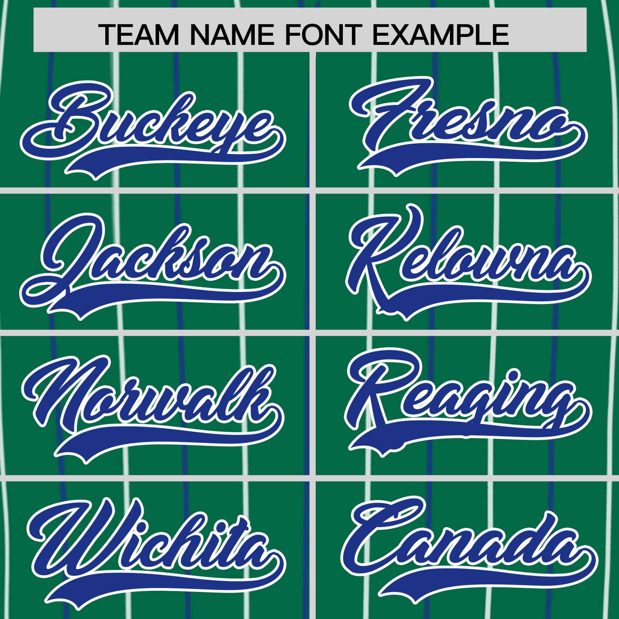 Custom Kelly Green Royal and White Bi-Color Stripes Fashion Authentic Baseball Jersey
