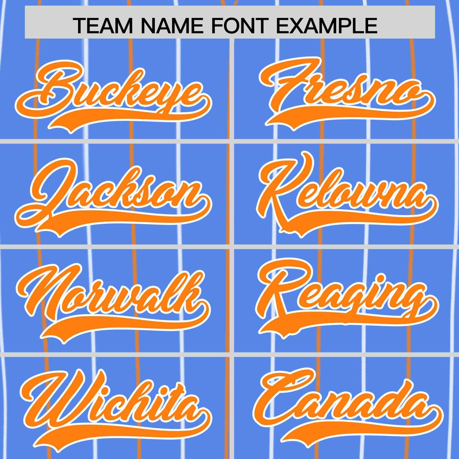 Custom Powder Blue Orange and White Bi-Color Stripes Fashion Authentic Baseball Jersey