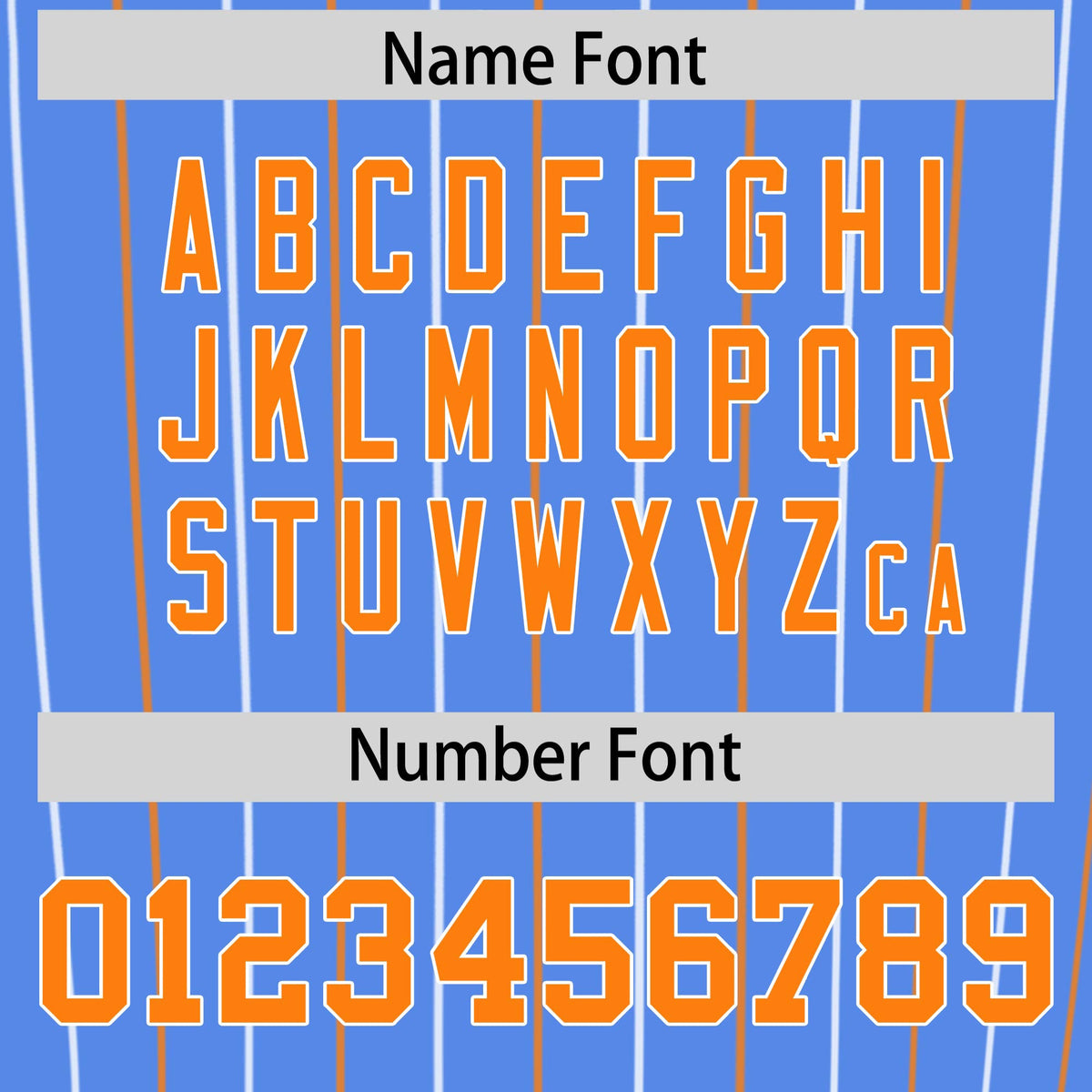 Custom Powder Blue Orange and White Bi-Color Stripes Fashion Authentic Baseball Jersey