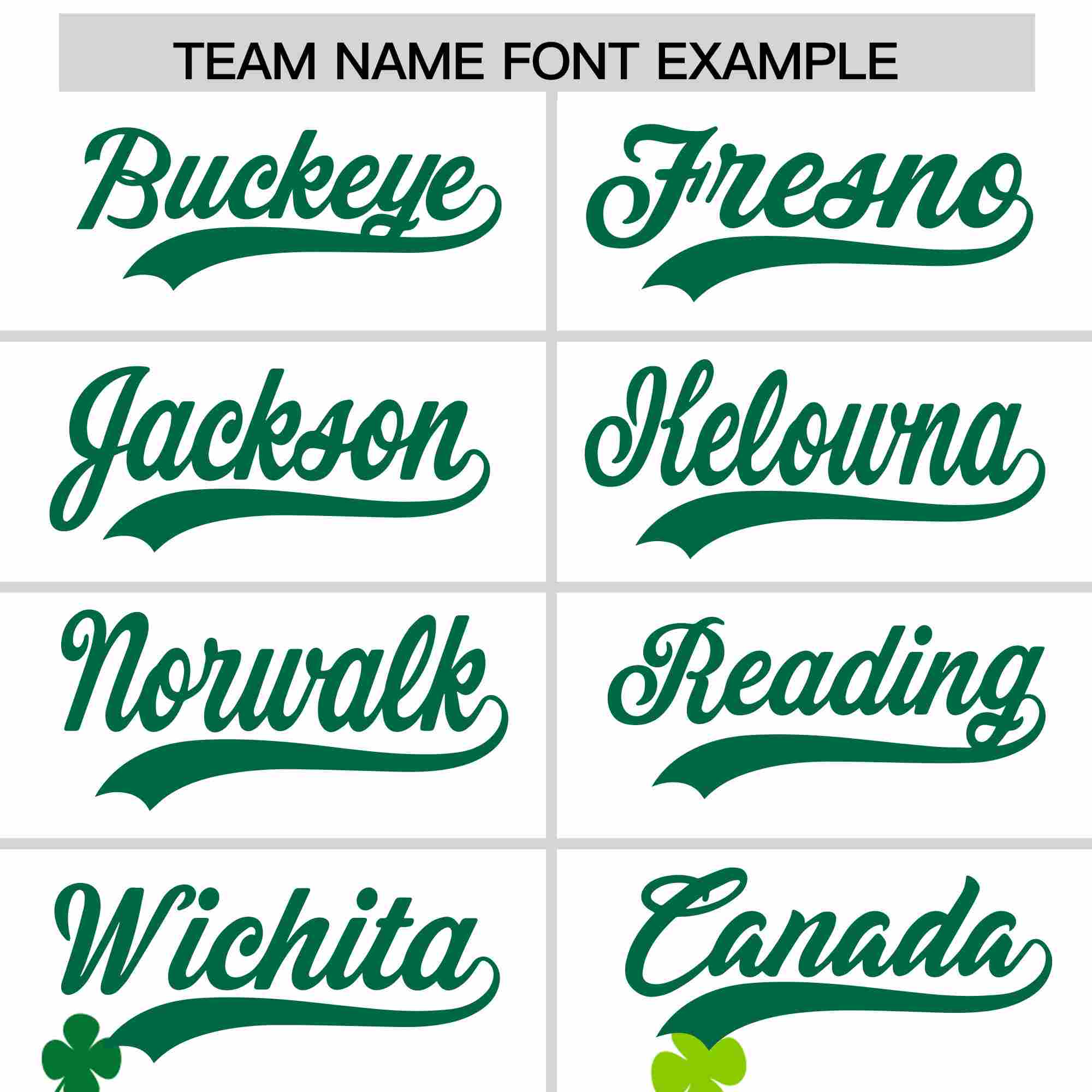 Custom White Green St.Patrick's Day Personalized Four Leaf Clover Pattern Baseball Jersey