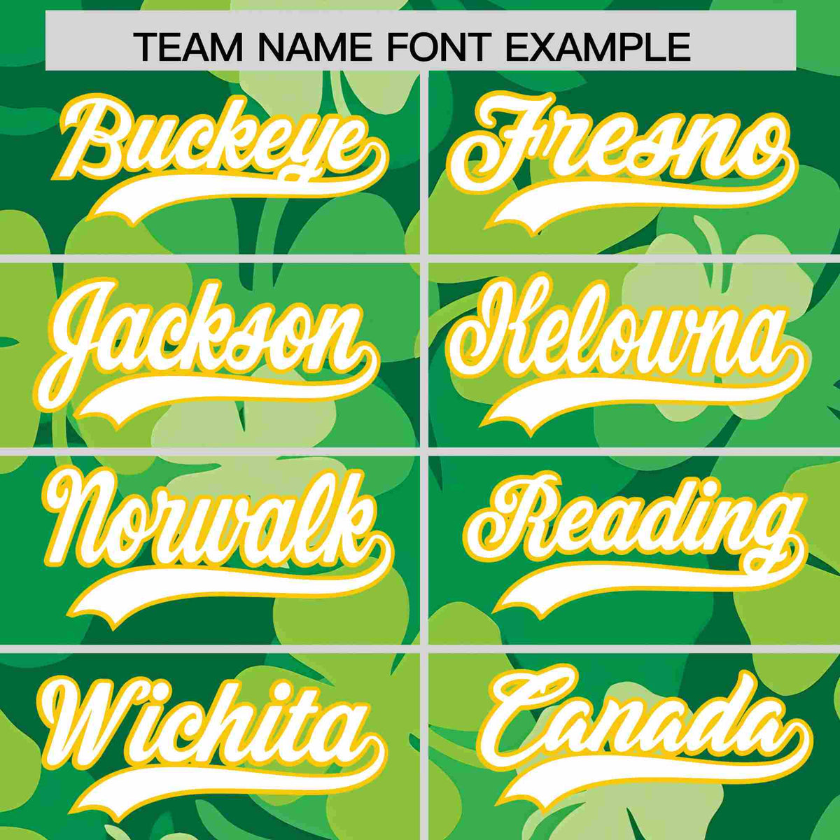 Custom Kelly Green White St.Patrick&#39;s Day Personalized Four Leaf Clover Pattern Baseball Jersey