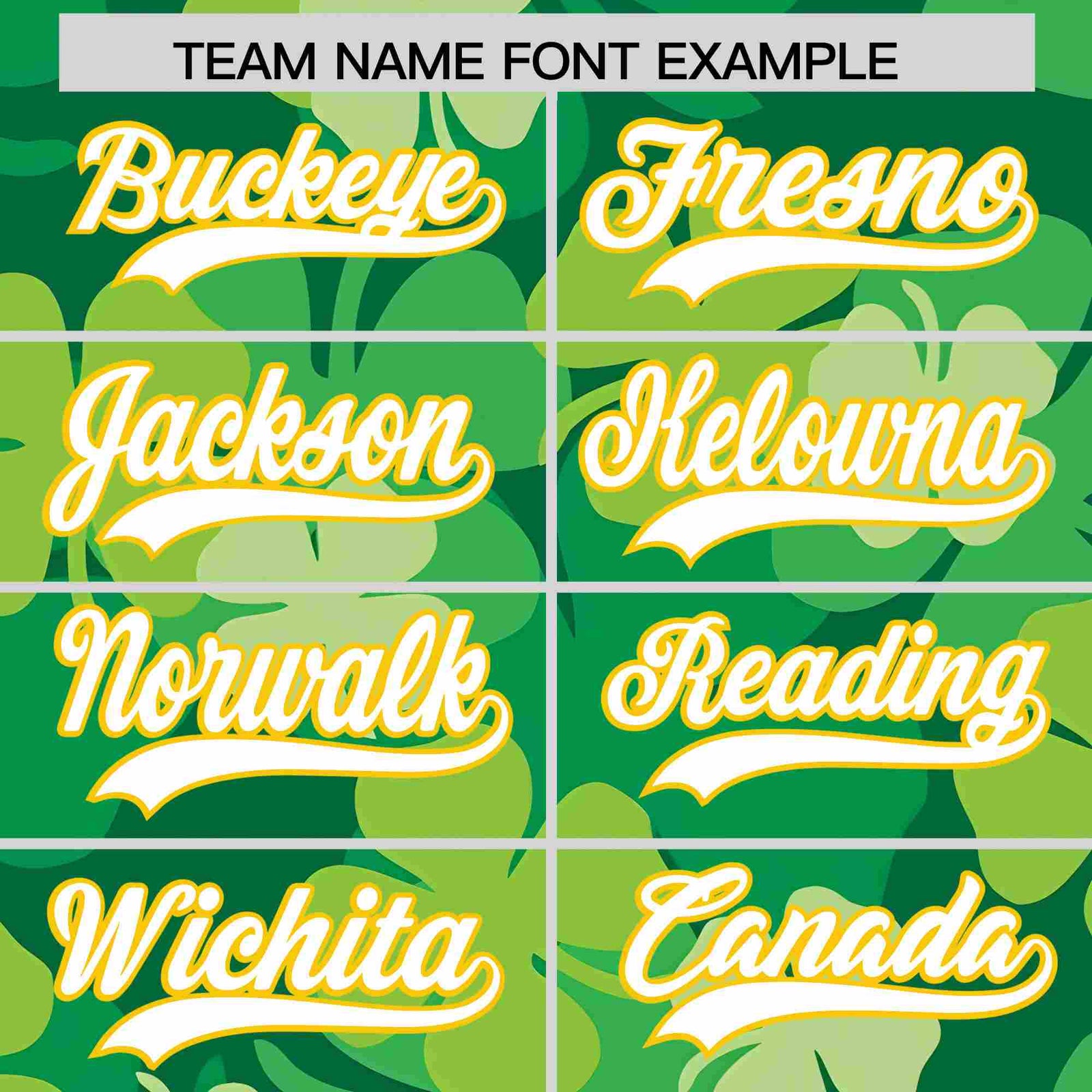 Custom Kelly Green White St.Patrick's Day Personalized Four Leaf Clover Pattern Baseball Jersey