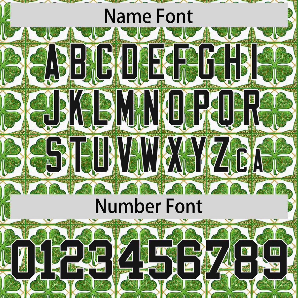 Custom White Black St.Patrick&#39;s Day Personalized Four Leaf Clover Pattern Baseball Jersey