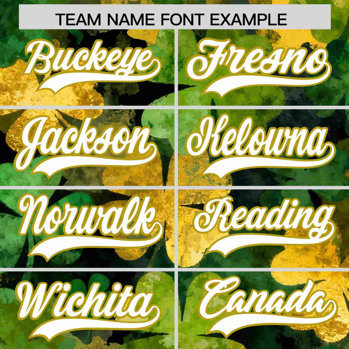 Custom Black White St.Patrick&#39;s Day Personalized Four Leaf Clover Pattern Baseball Jersey