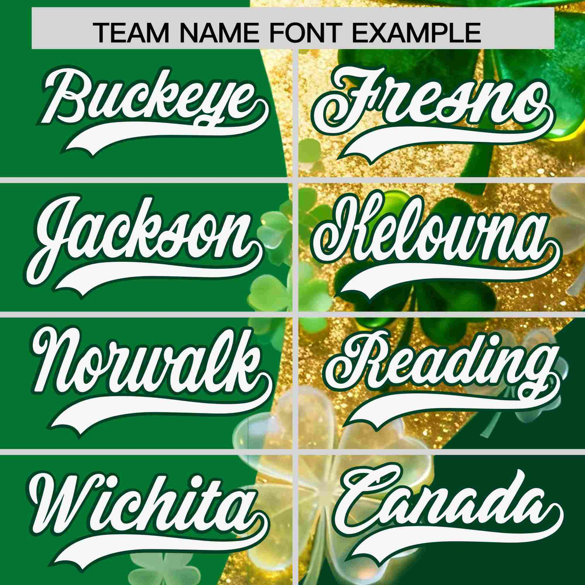 Custom Kelly Green Green St.Patrick&#39;s Day Personalized Four Leaf Clover Pattern Baseball Jersey