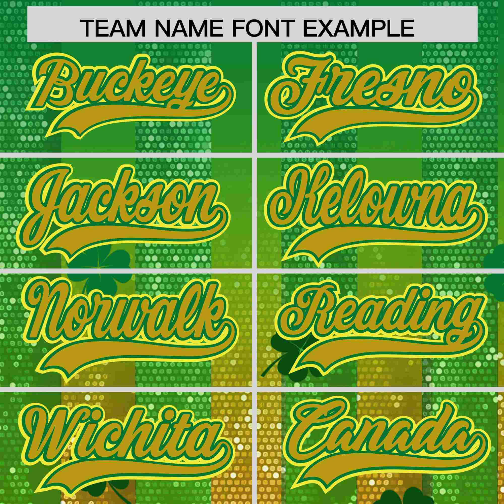 Custom Kelly Green Green St.Patrick's Day Personalized Four Leaf Clover Pattern Baseball Jersey