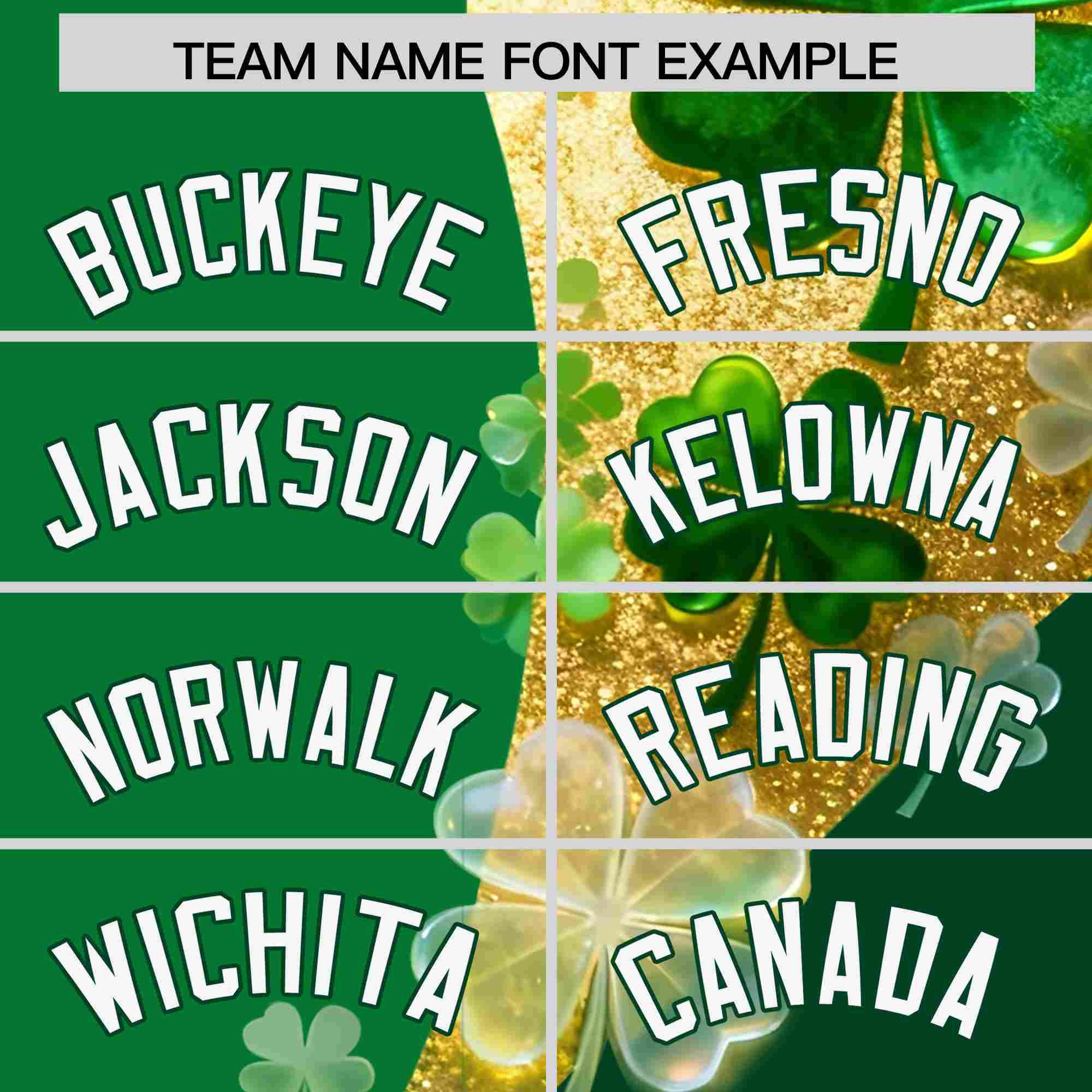 Custom Kelly Green Green St.Patrick's Day Personalized Four Leaf Clover Pattern Baseball Jersey