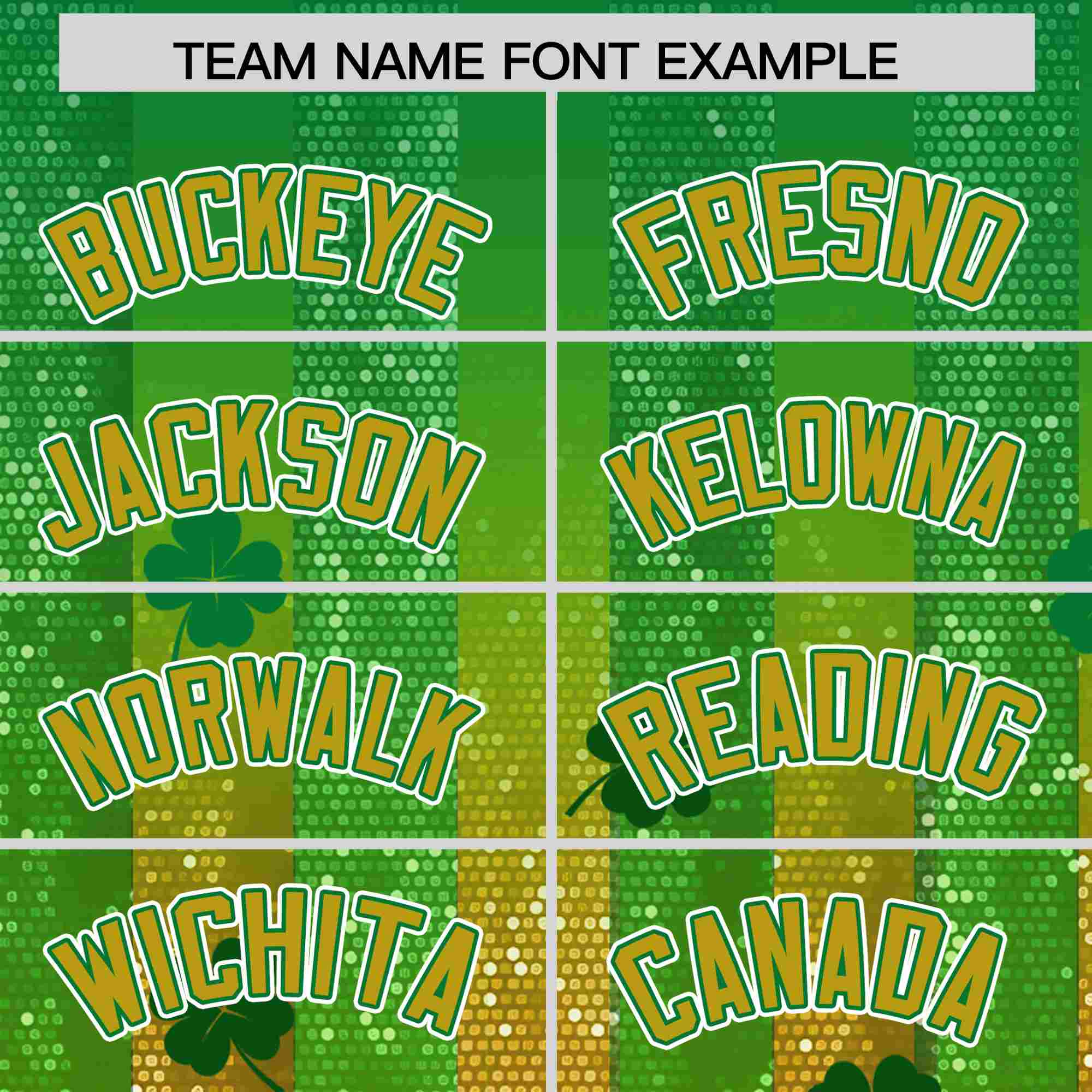 Custom Kelly Green Green St.Patrick's Day Personalized Four Leaf Clover Pattern Baseball Jersey