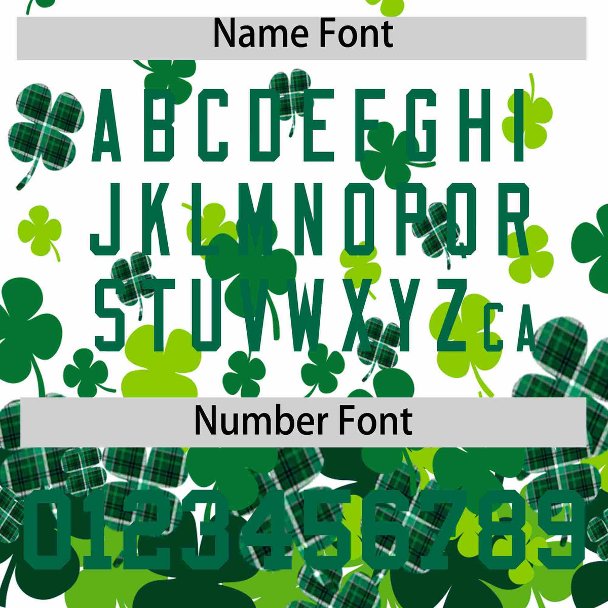 Custom White Green St.Patrick&#39;s Day Personalized Four Leaf Clover Pattern Baseball Jersey| KXKSHOP