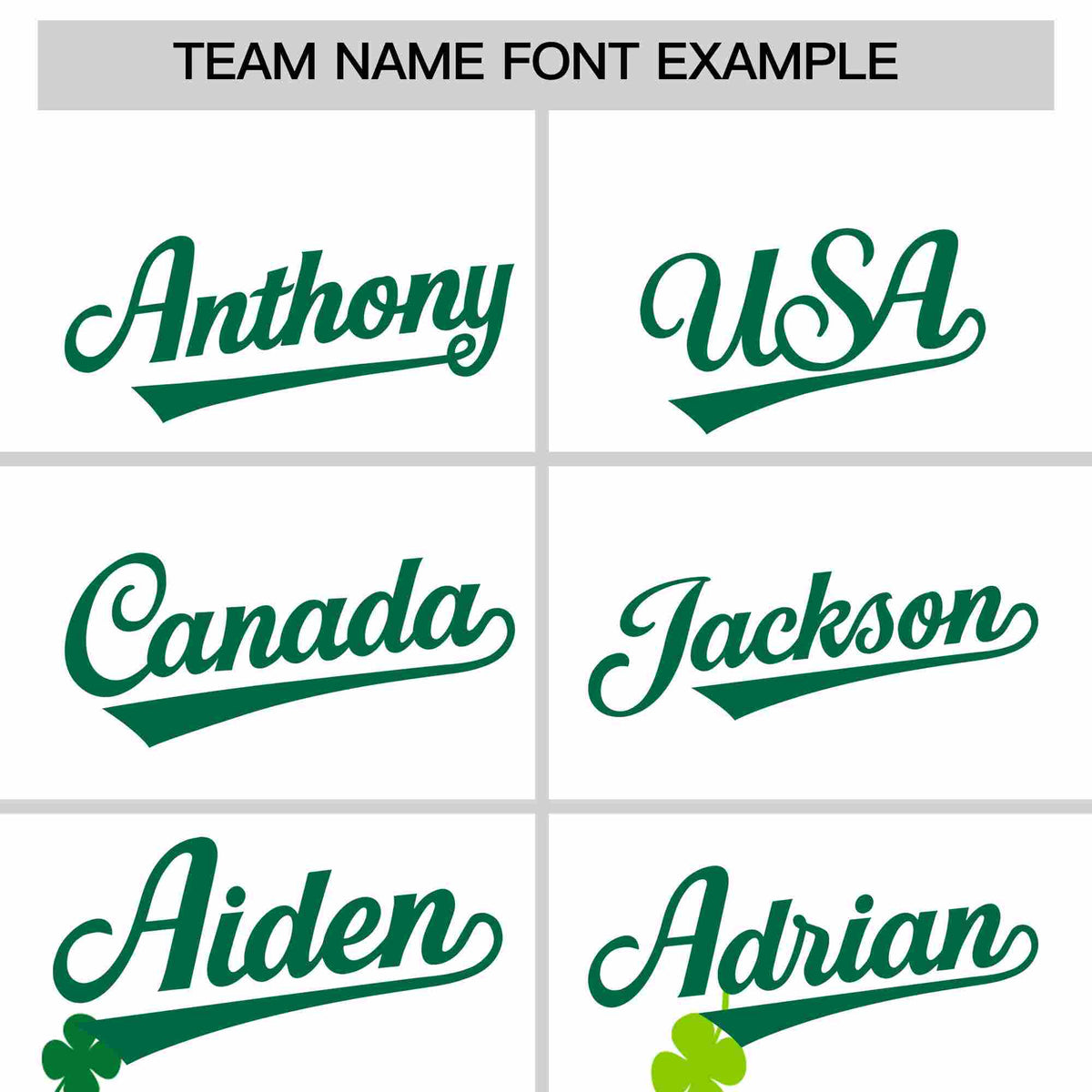 Custom White Green St.Patrick&#39;s Day Personalized Four Leaf Clover Pattern Baseball Jersey| KXKSHOP