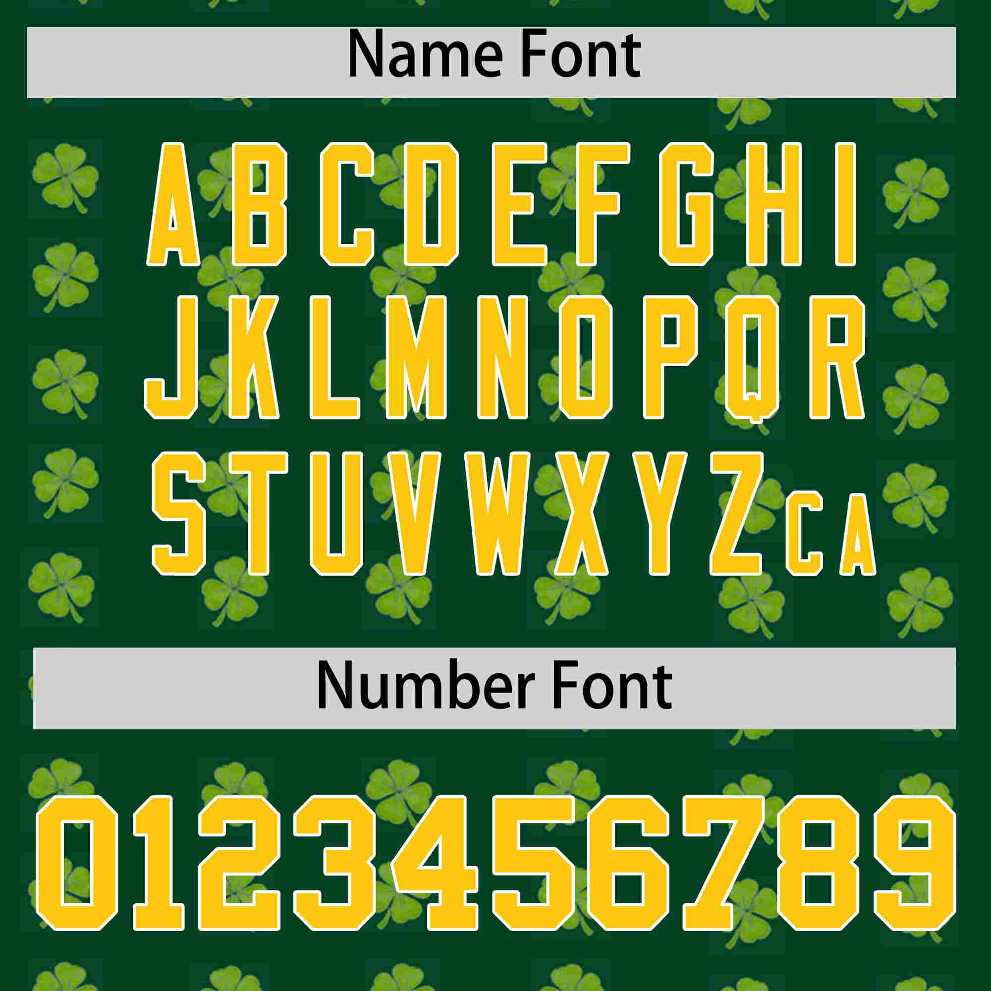 Custom Green Gold St.Patrick's Day Personalized Four Leaf Clover Pattern Baseball Jersey| KXKSHOP