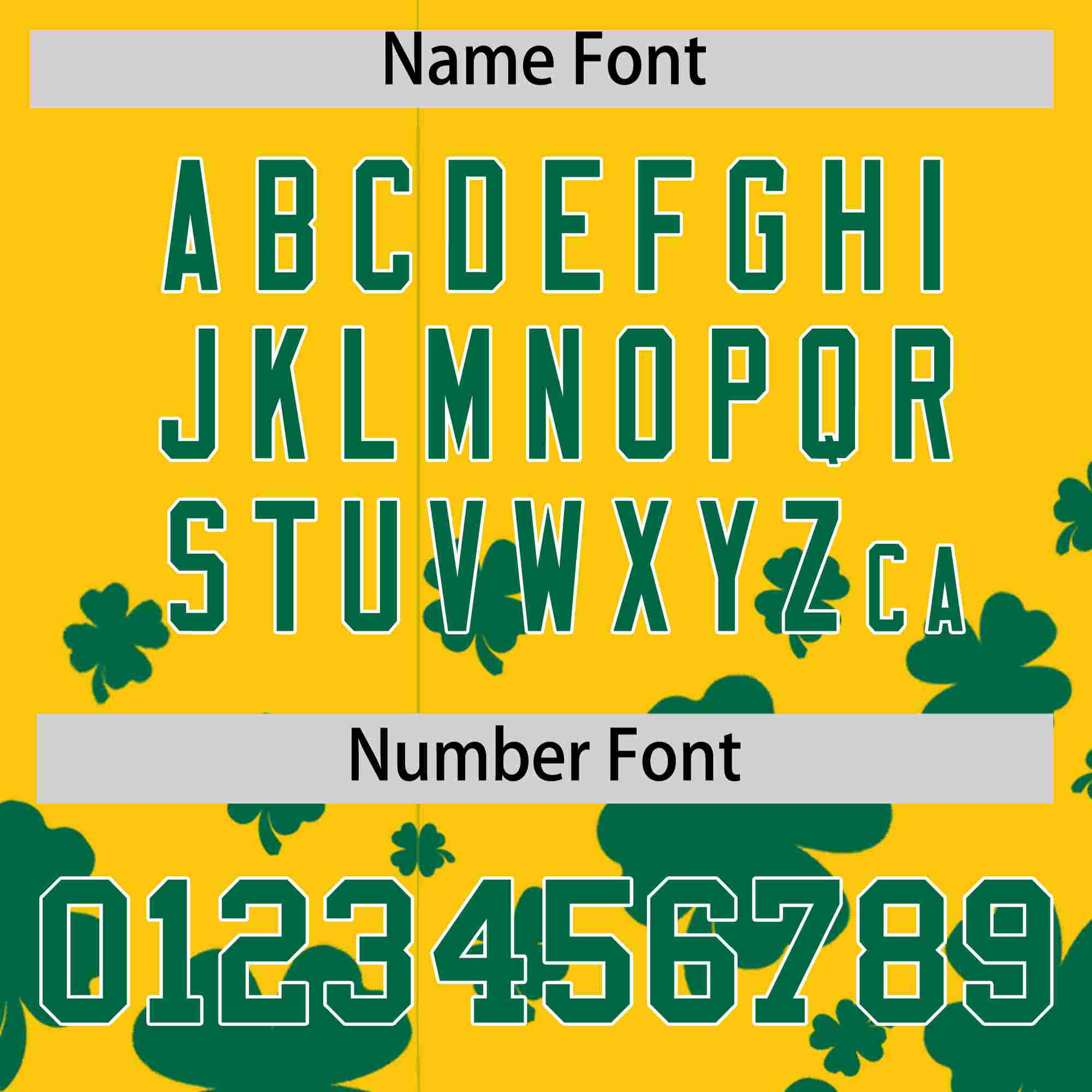 Custom Gold Kelly Green St.Patrick's Day Personalized Four Leaf Clover Pattern Baseball Jersey| KXKSHOP