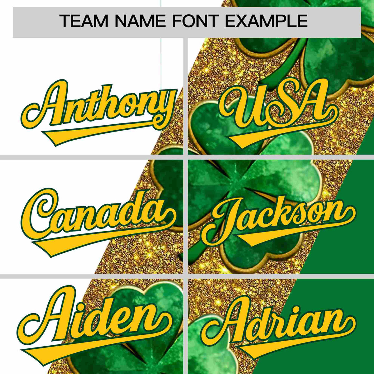 Custom White Kelly Green St.Patrick&#39;s Day Personalized Four Leaf Clover Pattern Baseball Jersey| KXKSHOP