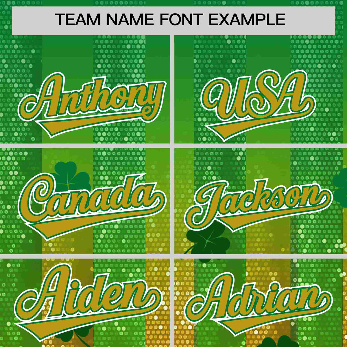 Custom Kelly Green Green St.Patrick&#39;s Day Personalized Four Leaf Clover Pattern Baseball Jersey| KXKSHOP