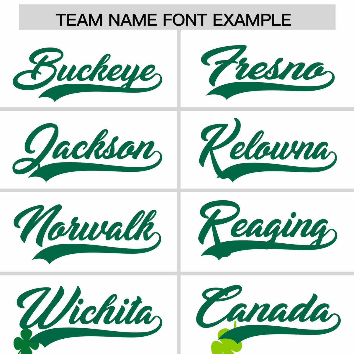 Custom White Green St.Patrick&#39;s Day Personalized Four Leaf Clover Pattern Baseball Jersey