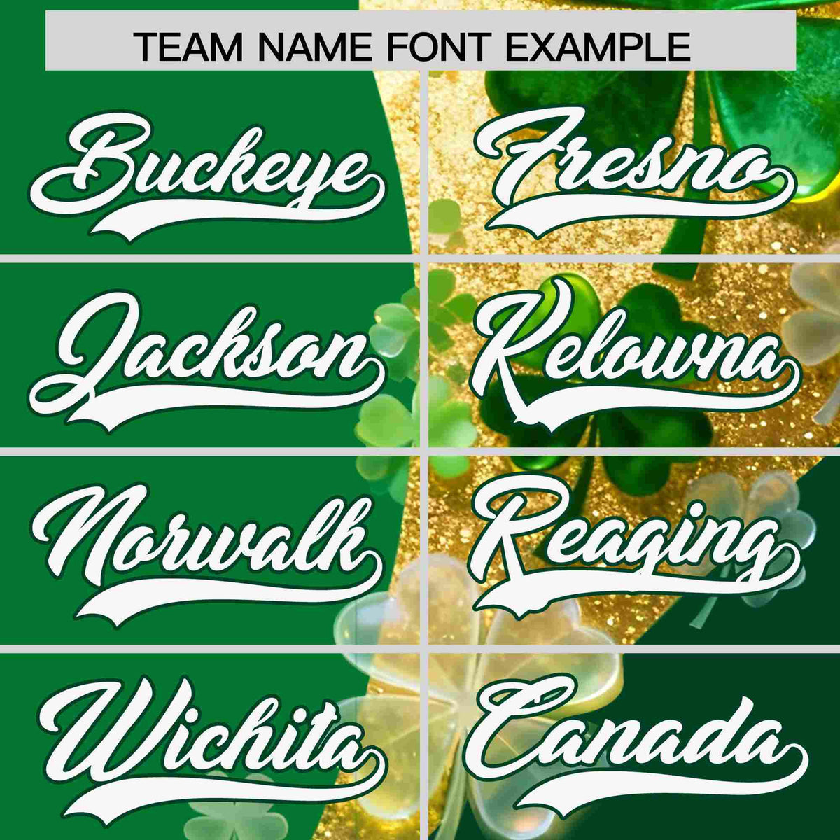 Custom Kelly Green Green St.Patrick&#39;s Day Personalized Four Leaf Clover Pattern Baseball Jersey