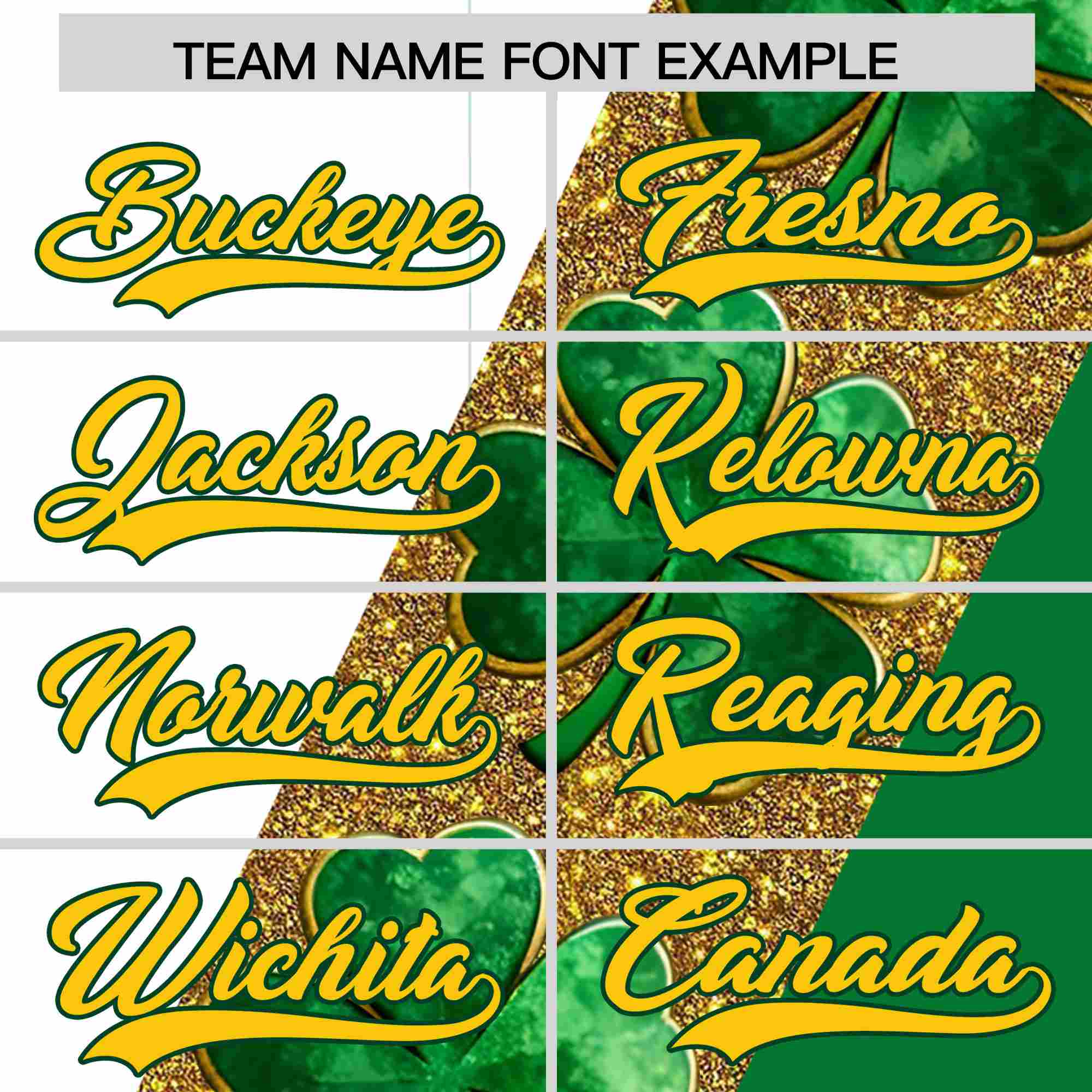 Custom White Kelly Green St.Patrick's Day Personalized Four Leaf Clover Pattern Baseball Jersey