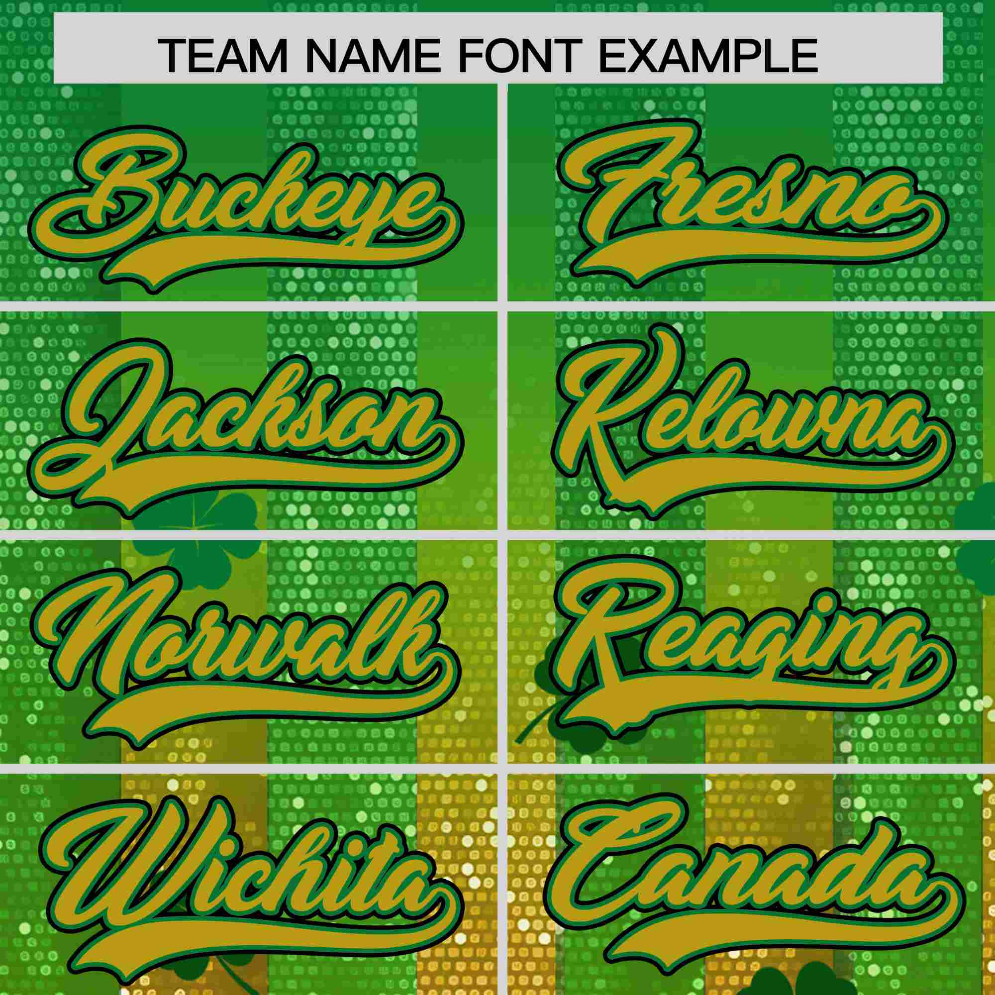 Custom Kelly Green Green St.Patrick's Day Personalized Four Leaf Clover Pattern Baseball Jersey