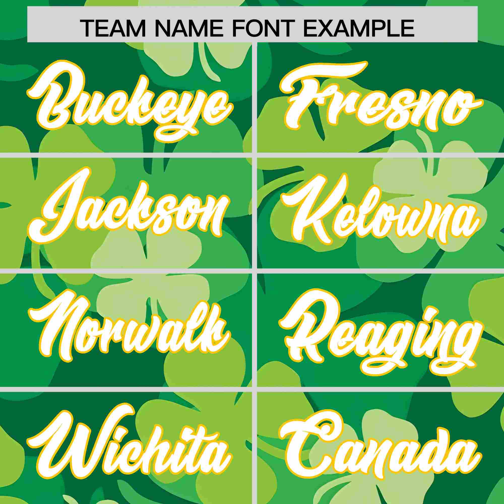 Custom Kelly Green White St.Patrick's Day Personalized Four Leaf Clover Pattern Baseball Jersey