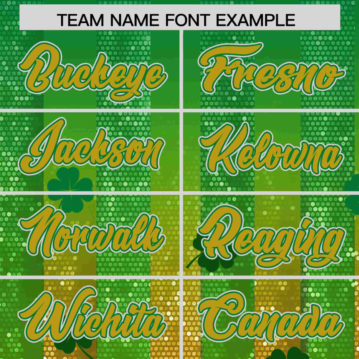 Custom Kelly Green Green St.Patrick&#39;s Day Personalized Four Leaf Clover Pattern Baseball Jersey