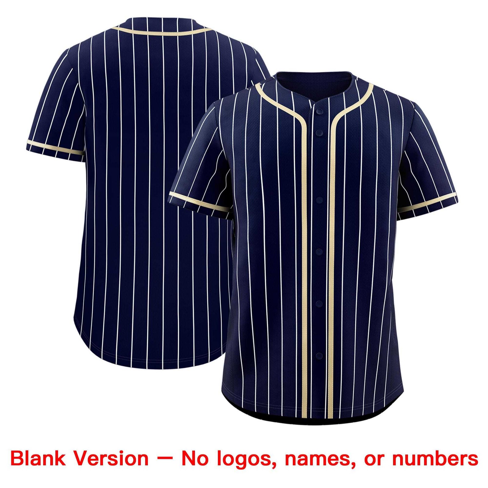 Custom Navy Cream Pinstripe Vintage USA Flag Authentic Baseball Jersey| KXKSHOP