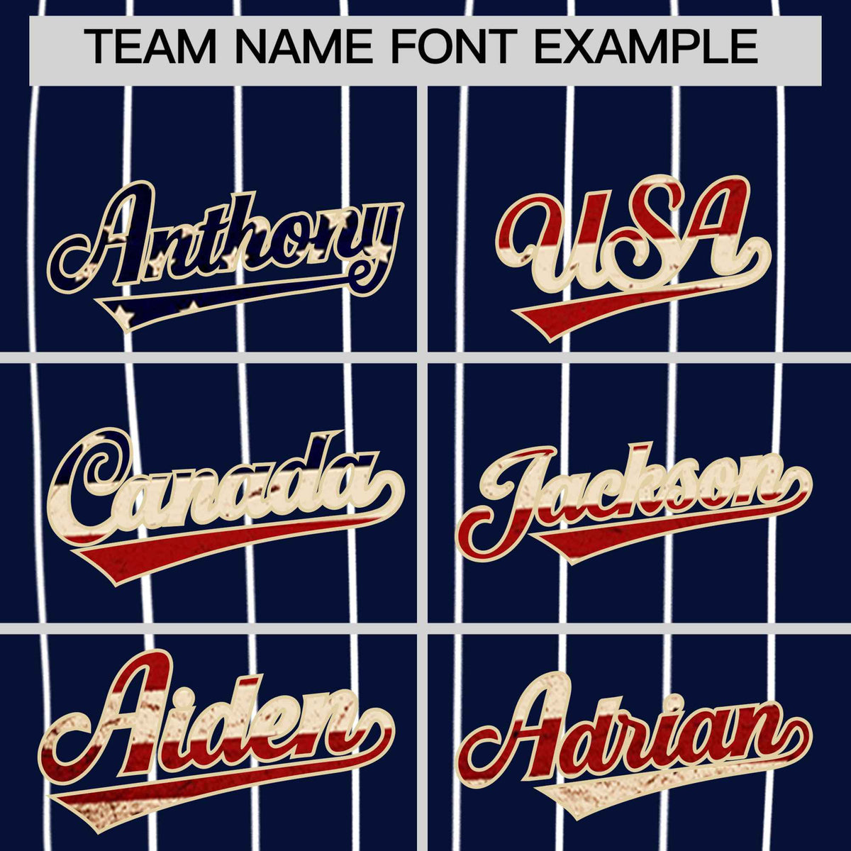 Custom Navy Cream Pinstripe Vintage USA Flag Authentic Baseball Jersey| KXKSHOP