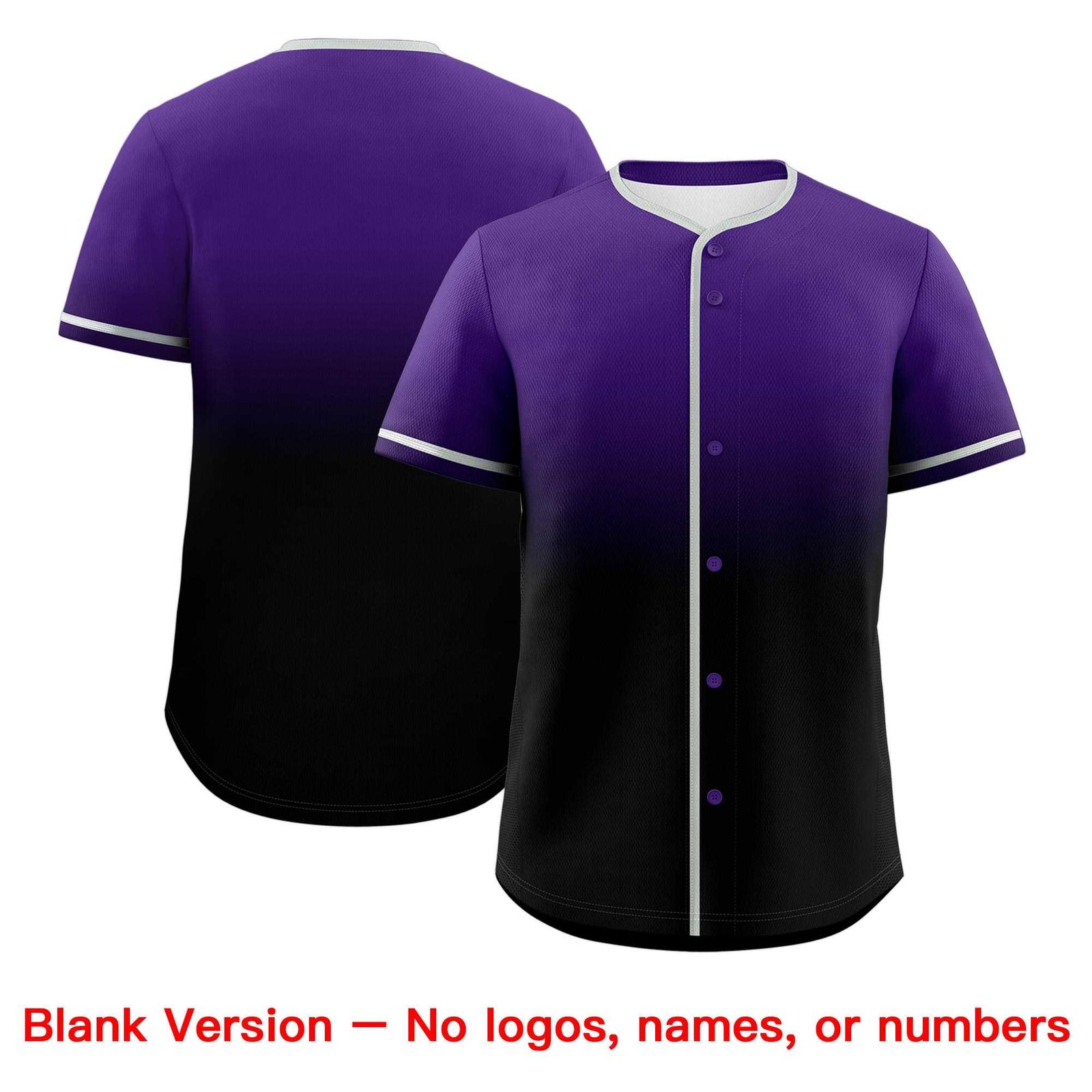 Custom Purple Black Gradient Fashion Authentic Baseball Jersey| KXKSHOP