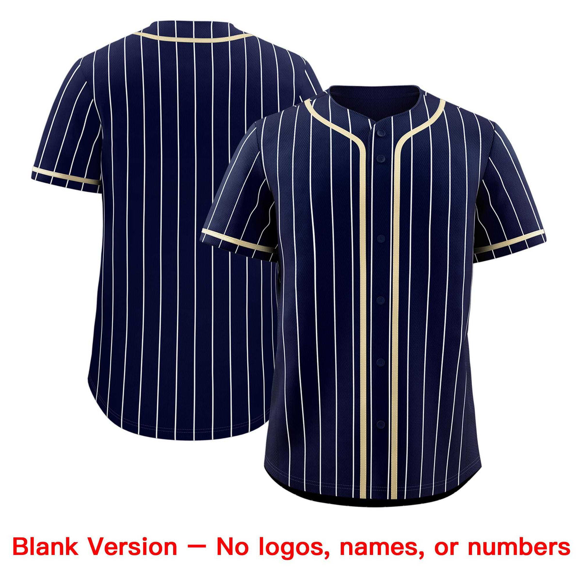 Custom Navy Cream Pinstripe Vintage USA Flag Authentic Baseball Jersey