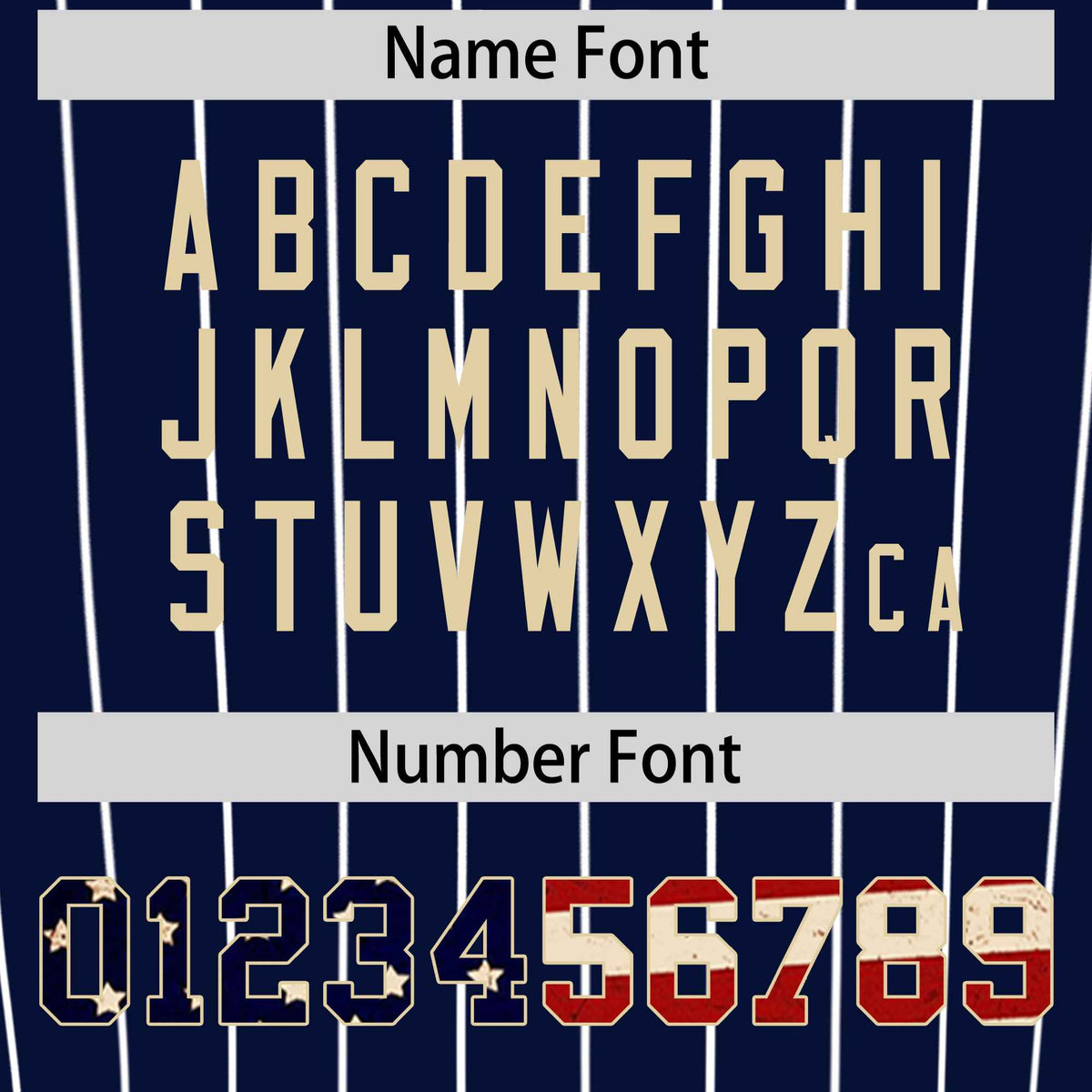 Custom Navy Cream Pinstripe Vintage USA Flag Authentic Baseball Jersey