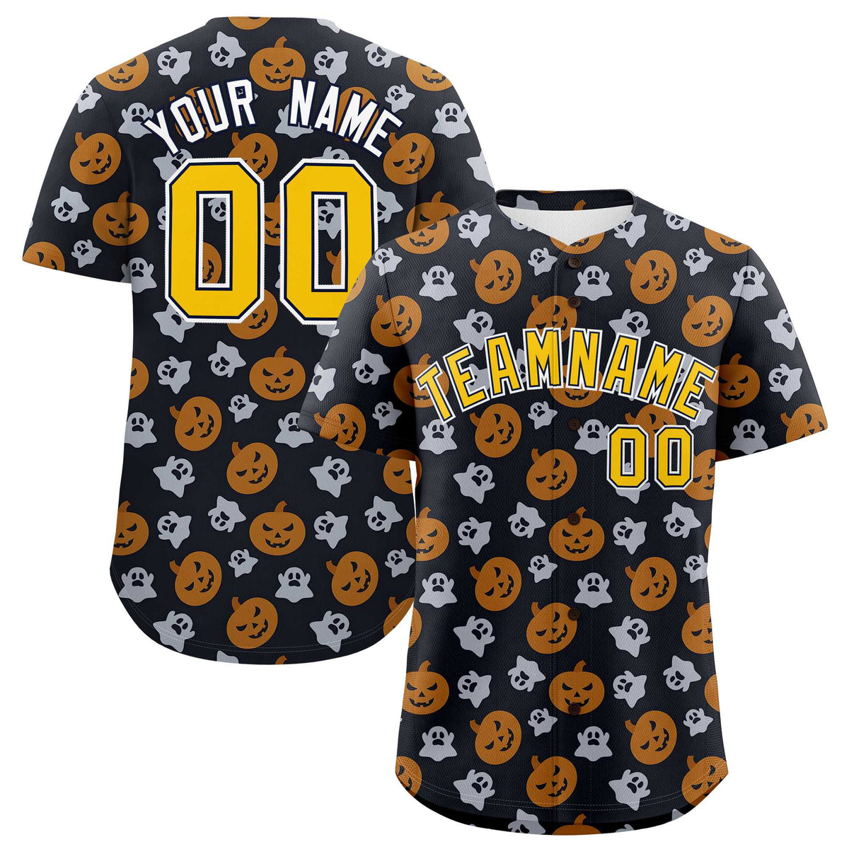 Custom Multi Color Halloween Authentic Baseball Jersey